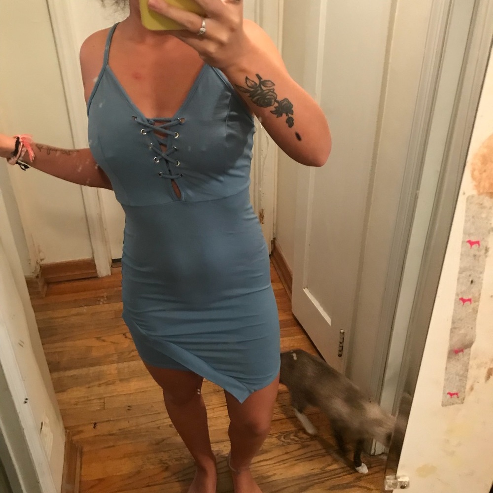 Sexy blue cross dress never worn